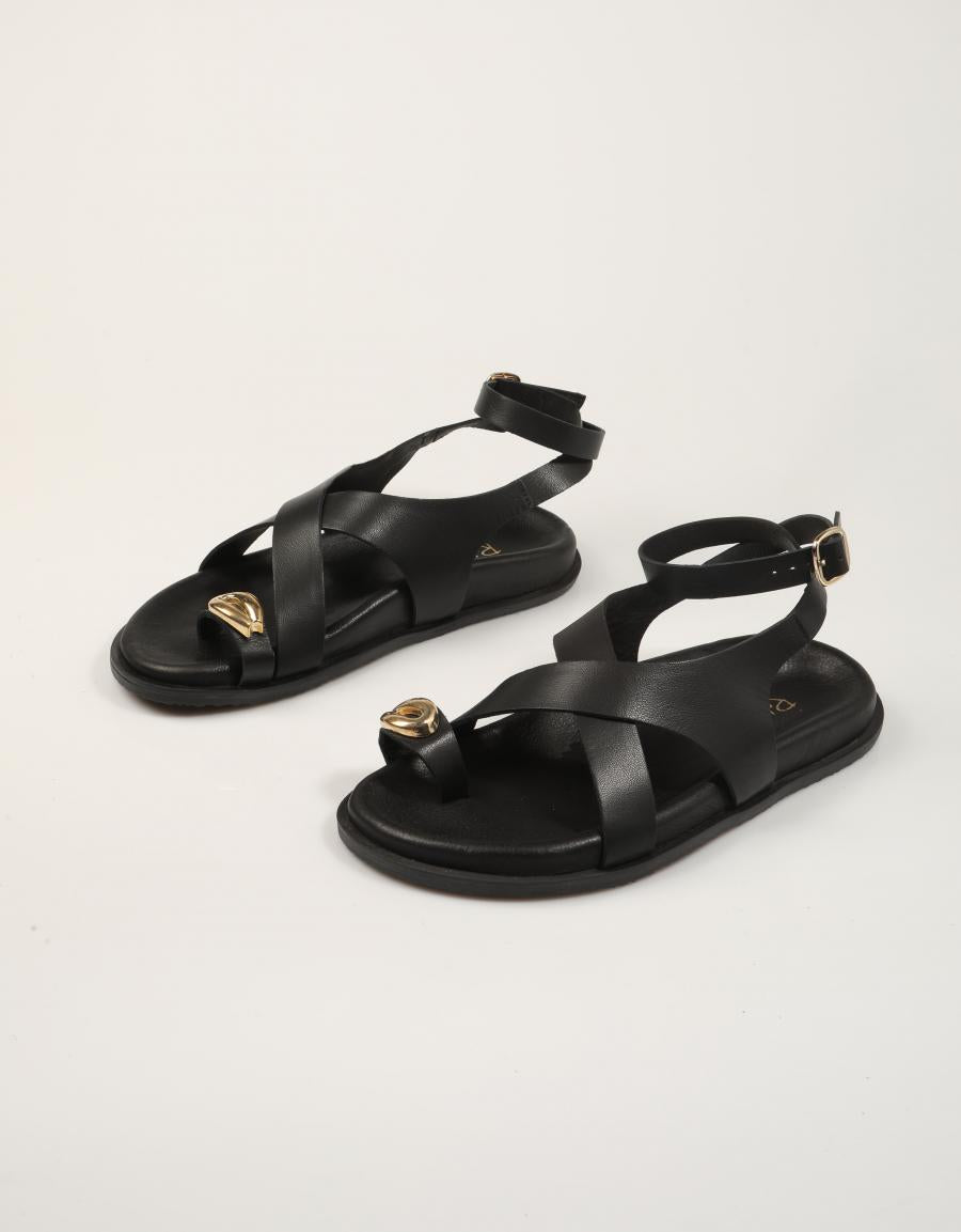 SANDALIAS REBECCA HOPE SANDALIA DEDO BLACK en color Negro