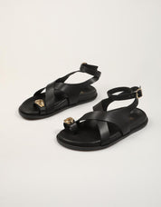 SANDALIAS REBECCA HOPE SANDALIA DEDO BLACK en color Negro