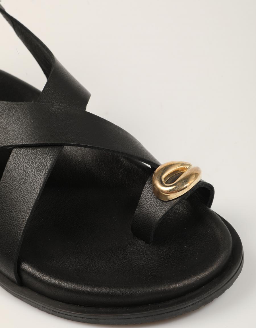 SANDALIAS REBECCA HOPE SANDALIA DEDO BLACK en color Negro