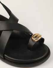 SANDALIAS REBECCA HOPE SANDALIA DEDO BLACK en color Negro