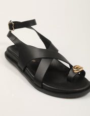 SANDALIAS REBECCA HOPE SANDALIA DEDO BLACK en color Negro