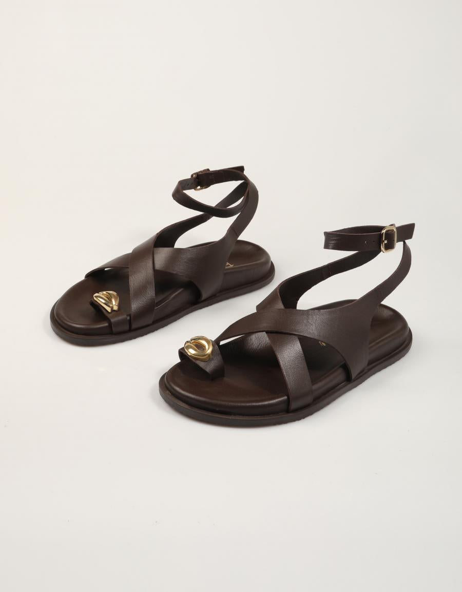 SANDALIAS REBECCA HOPE SANDALIA DEDO KAKAO en color Marron