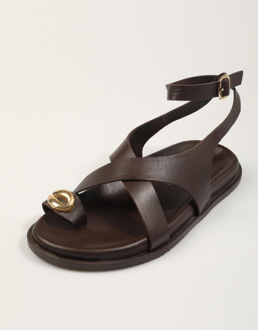 SANDALIAS REBECCA HOPE SANDALIA DEDO KAKAO en color Marron