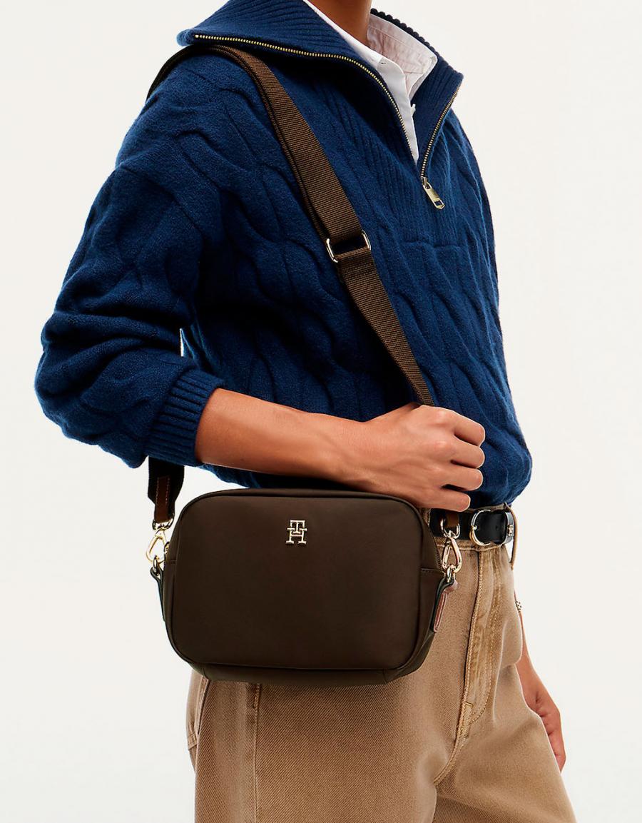 BANDOLERAS TOMMY HILFIGER CAMERA BAG BROWN AW0AW17704 en color Marron