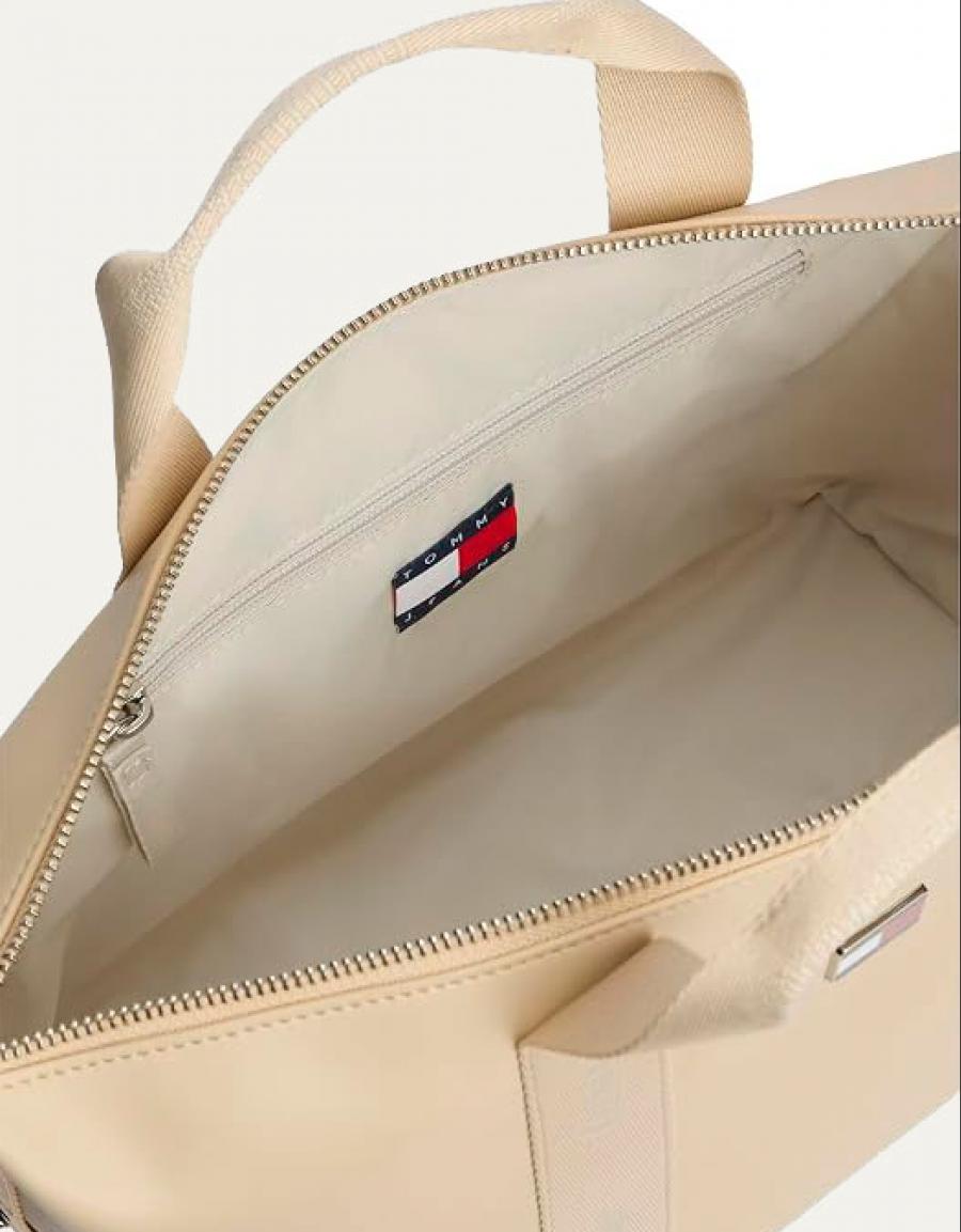 BOLSO TOMMY HILFIGER MINI TOTE WHITE CLAY AW0AW19044 en color Hielo