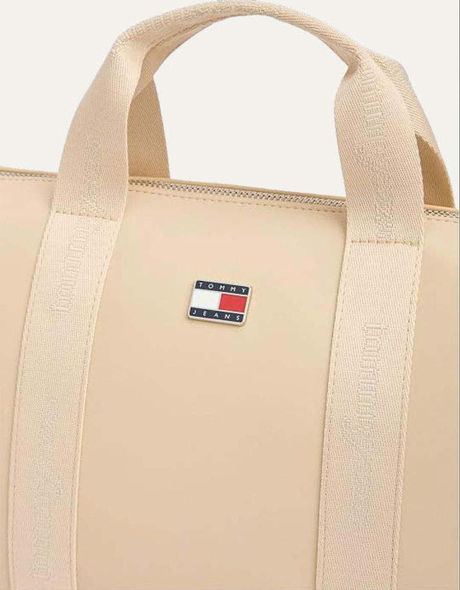 BOLSO TOMMY HILFIGER MINI TOTE WHITE CLAY AW0AW19044 en color Hielo