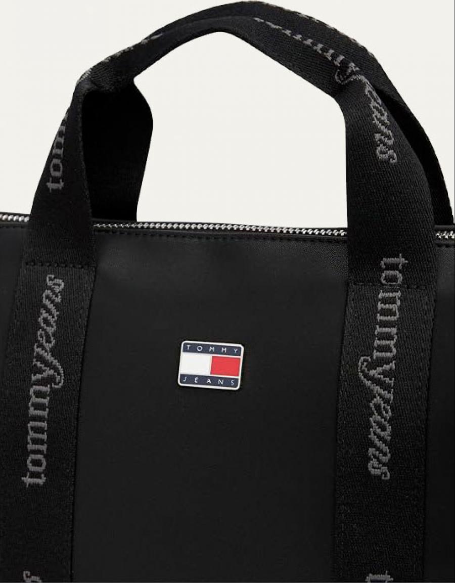 BOLSO TOMMY HILFIGER MINI TOTE BLACK AW0AW19044 en color Negro