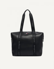 BOLSOS TOMMY HILFIGER ELEVATED TOTE BLACK AW0AW19046 en color Negro