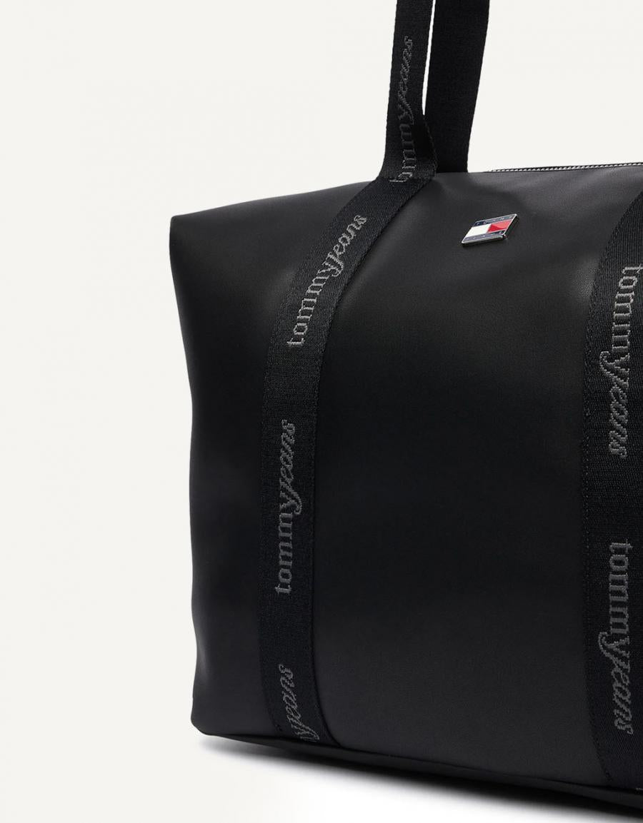 BOLSOS TOMMY HILFIGER ELEVATED TOTE BLACK AW0AW19046 en color Negro