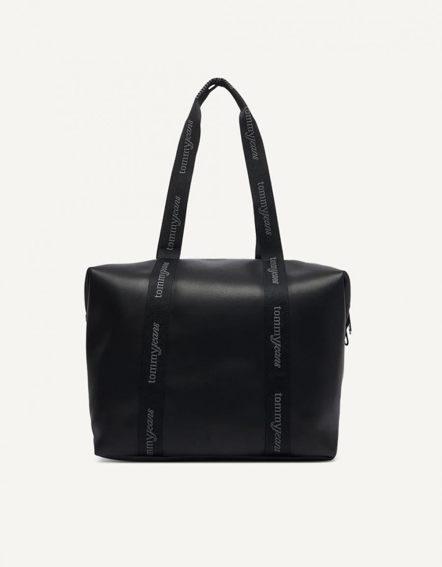 BOLSOS TOMMY HILFIGER ELEVATED TOTE BLACK AW0AW19046 en color Negro