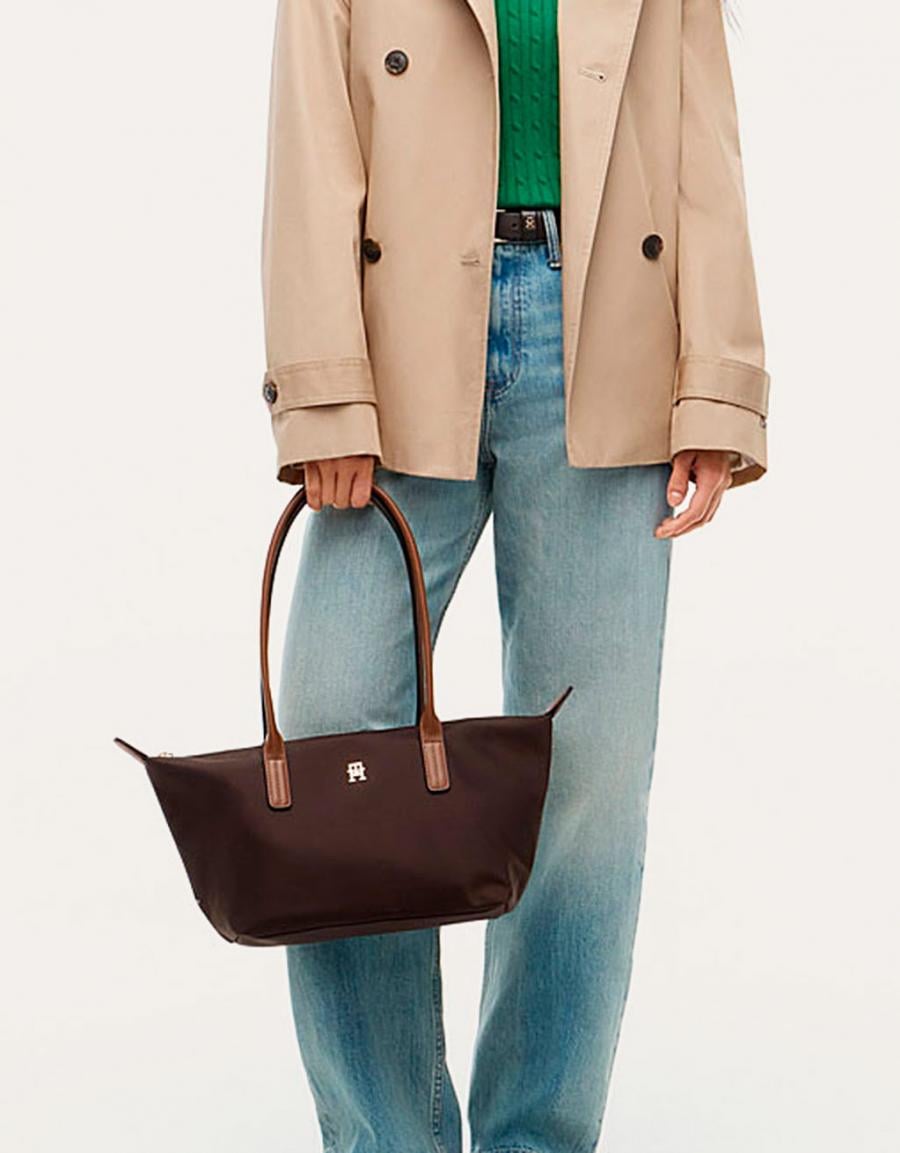 BOLSOS TOMMY HILFIGER WEST TOTE BROWN AW0AW19211 en color Marron