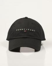 GORRA TOMMY HILFIGER LOGO CAP BLACK AM0AM12958 en color Negro