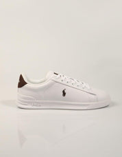ZAPATILLAS POLO RALPH LAUREN HRT CRT III  WHITE/D.BROWN 809P15745003 en color Blanco