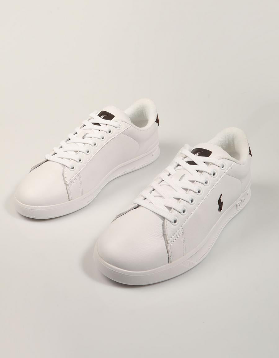 ZAPATILLAS POLO RALPH LAUREN HRT CRT III  WHITE/D.BROWN 809P15745003 en color Blanco