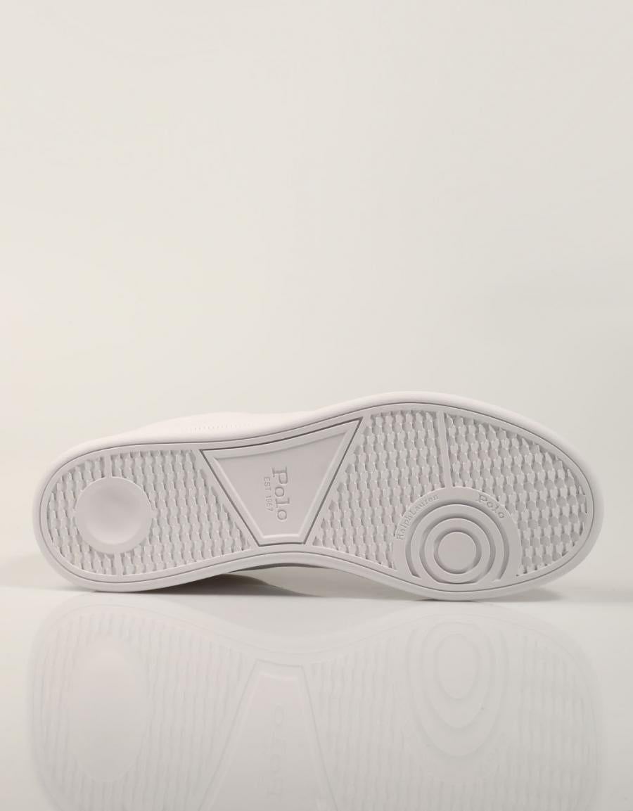 ZAPATILLAS POLO RALPH LAUREN HRT CRT III  WHITE/D.BROWN 809P15745003 en color Blanco