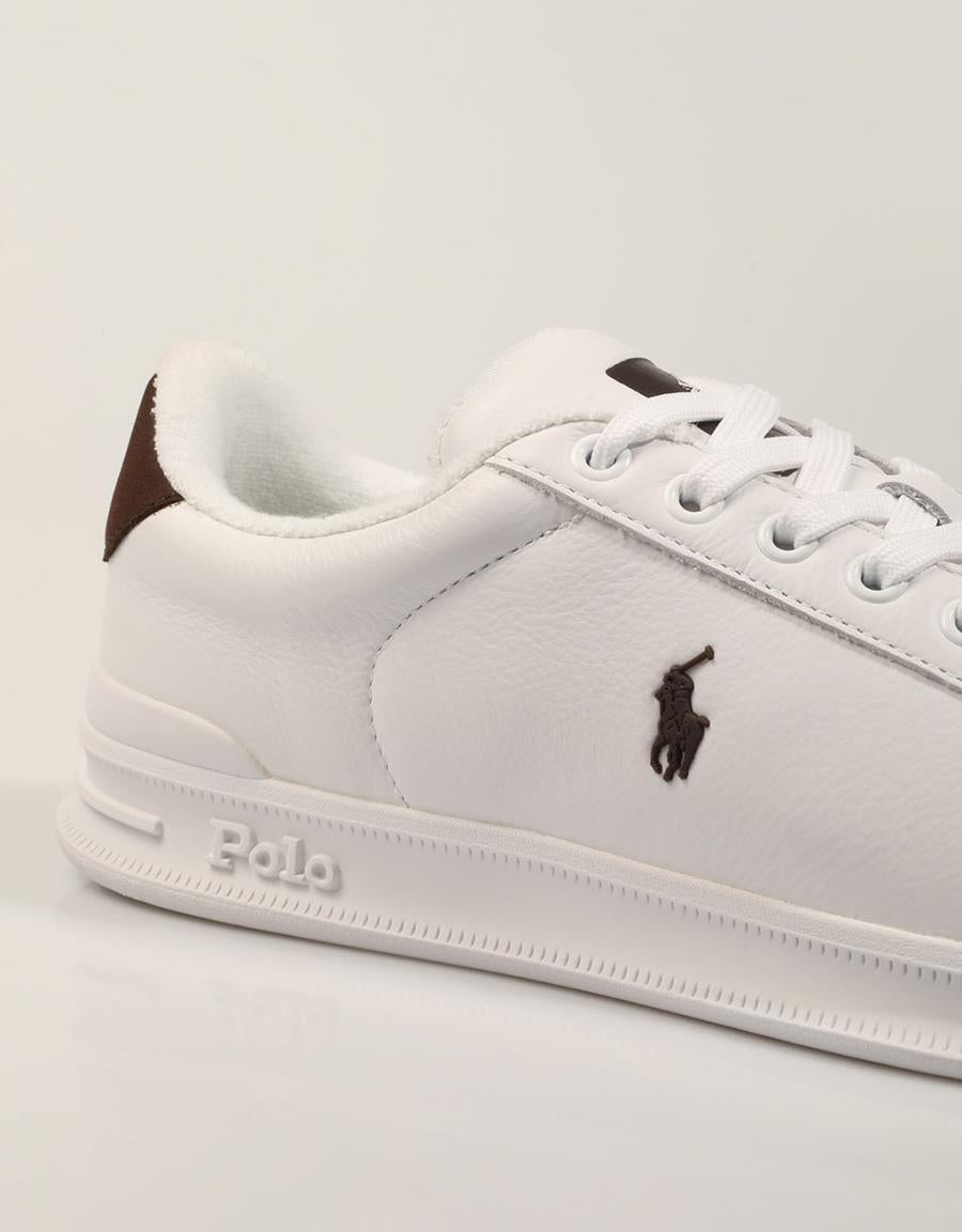 ZAPATILLAS POLO RALPH LAUREN HRT CRT III  WHITE/D.BROWN 809P15745003 en color Blanco