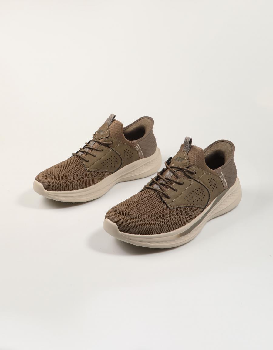 ZAPATILLAS SKECHERS SLIP INS RELAXED KHAKI 210889 en color Kaki