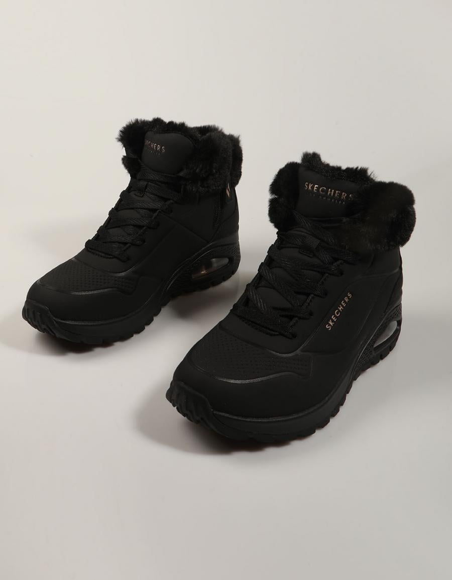 BOTINES SKECHERS UNO RUGGED BLACK 190285 en color Negro