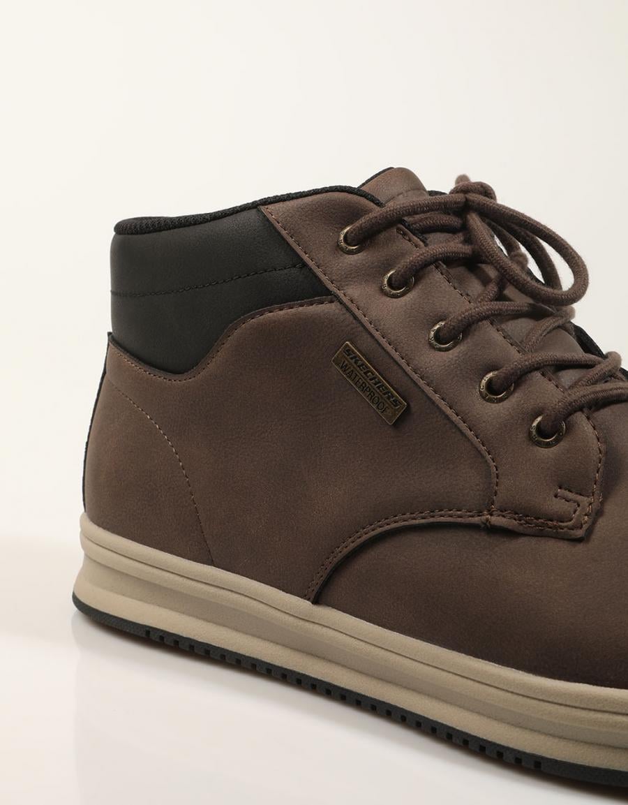 BOTINES SKECHERS PALMIRO CHOCLOATE 211461 en color Marron