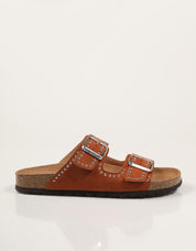 SANDALIAS REBECCA HOPE 2 HEBILLAS REMACHES CUOIO en color Cuero