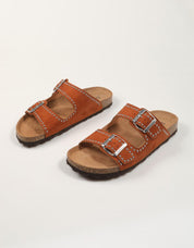 SANDALIAS REBECCA HOPE 2 HEBILLAS REMACHES CUOIO en color Cuero
