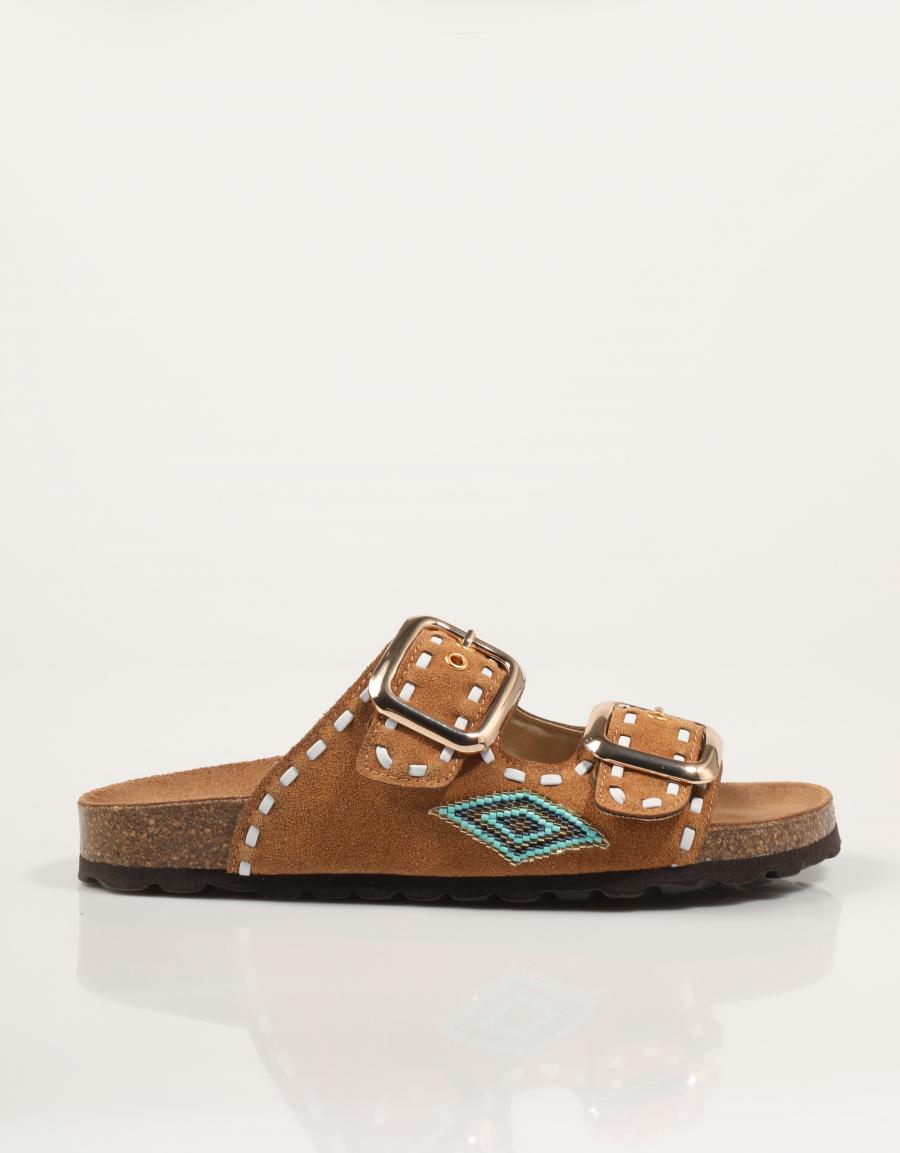SANDALIAS REBECCA HOPE 2 HEBILLAS MULTI ETNICO CUOIO 01824318 en color Cuero