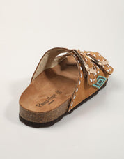 SANDALIAS REBECCA HOPE 2 HEBILLAS MULTI ETNICO CUOIO 01824318 en color Cuero