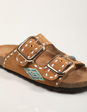 SANDALIAS REBECCA HOPE 2 HEBILLAS MULTI ETNICO CUOIO 01824318 en color Cuero