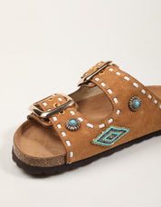 SANDALIAS REBECCA HOPE 2 HEBILLAS MULTI ETNICO CUOIO 01824318 en color Cuero