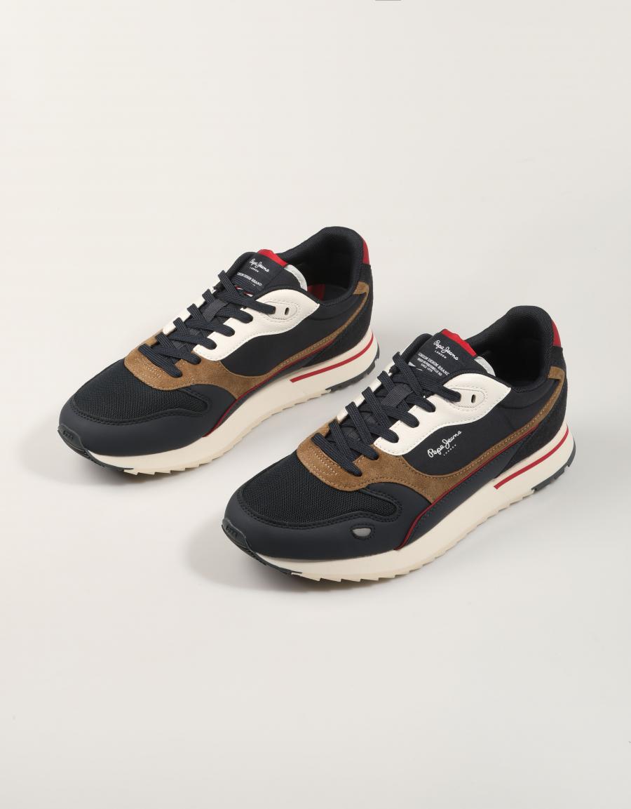 ZAPATILLAS PEPE JEANS BEXLEY ESSENCE PMS400047 NAVY en color Azul marino