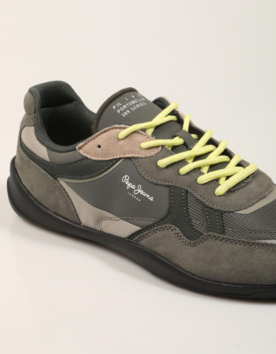 ZAPATILLAS PEPE JEANS SAVILE RACER PMS300034 E.GREEN en color Kaki