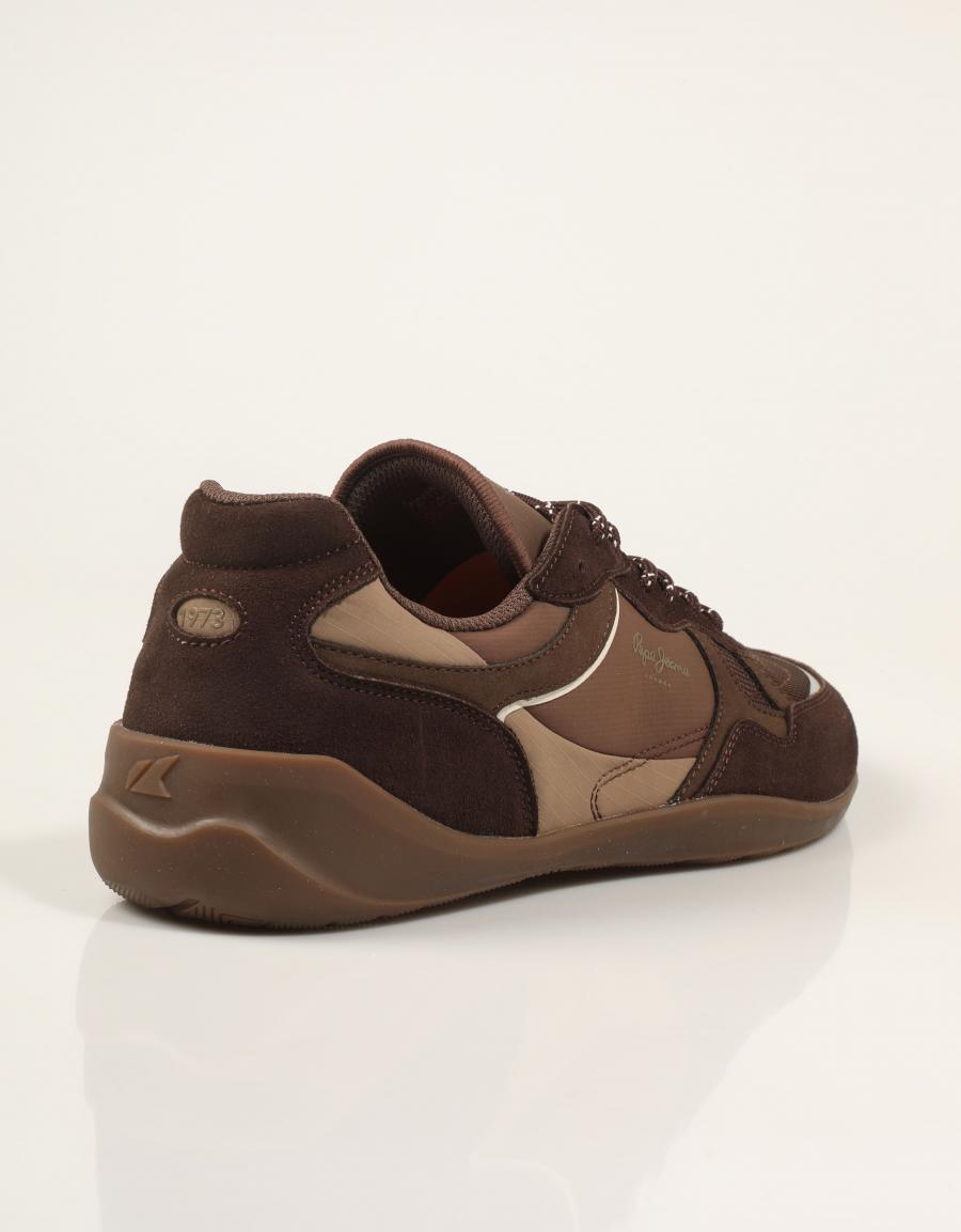 ZAPATILLAS PEPE JEANS SAVILE RACER PMS300034 D.BROWN en color Marron