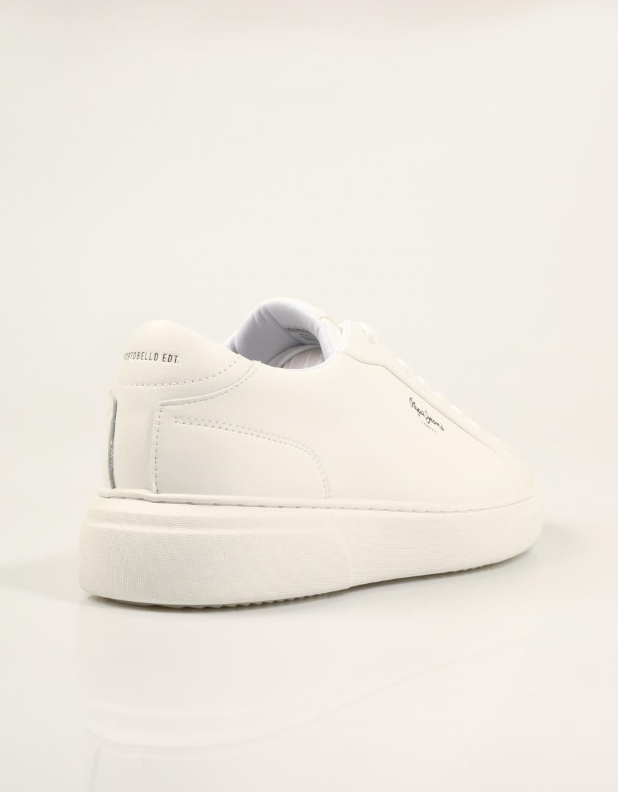 ZAPATILLAS PEPE JEANS COLINS BASIC PMS000067 WHITE en color Blanco