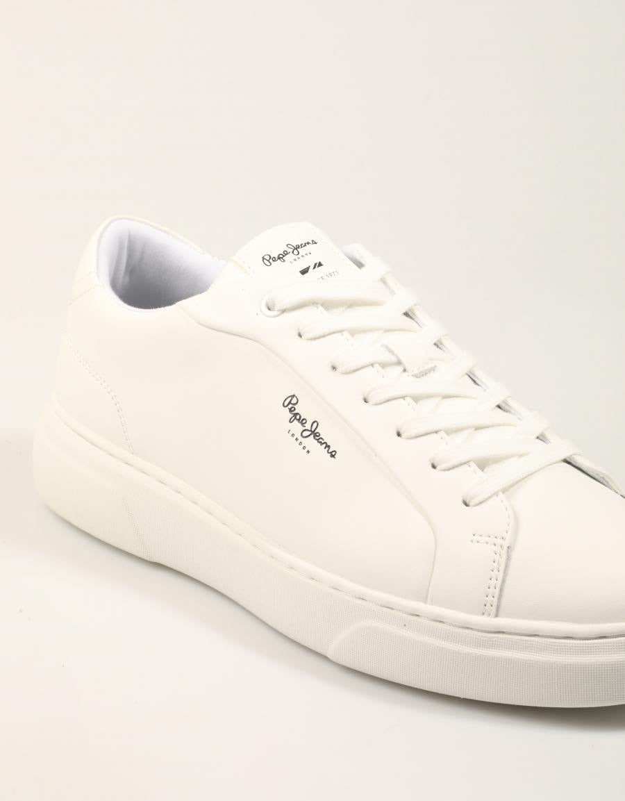 ZAPATILLAS PEPE JEANS COLINS BASIC PMS000067 WHITE en color Blanco