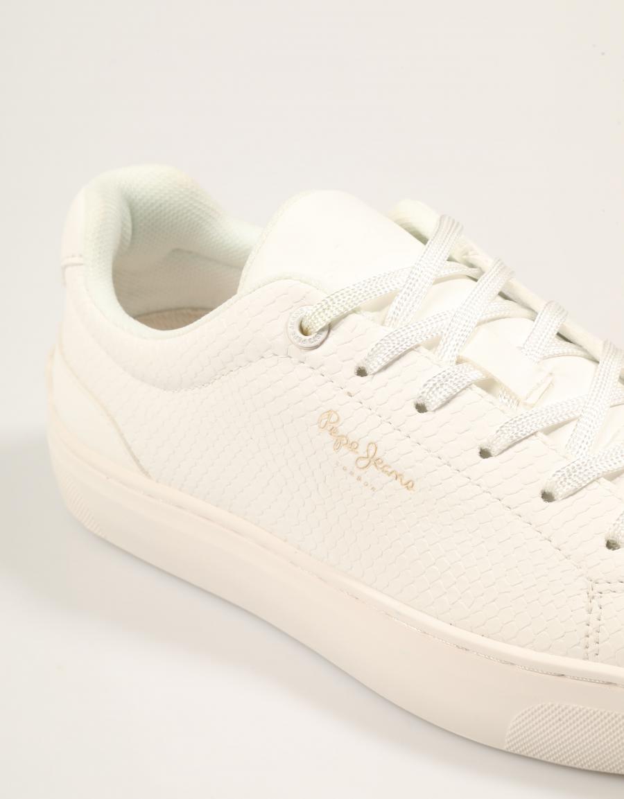 ZAPATILLAS PEPE JEANS CAMDEN HISS PLS000045 WHITE en color Blanco