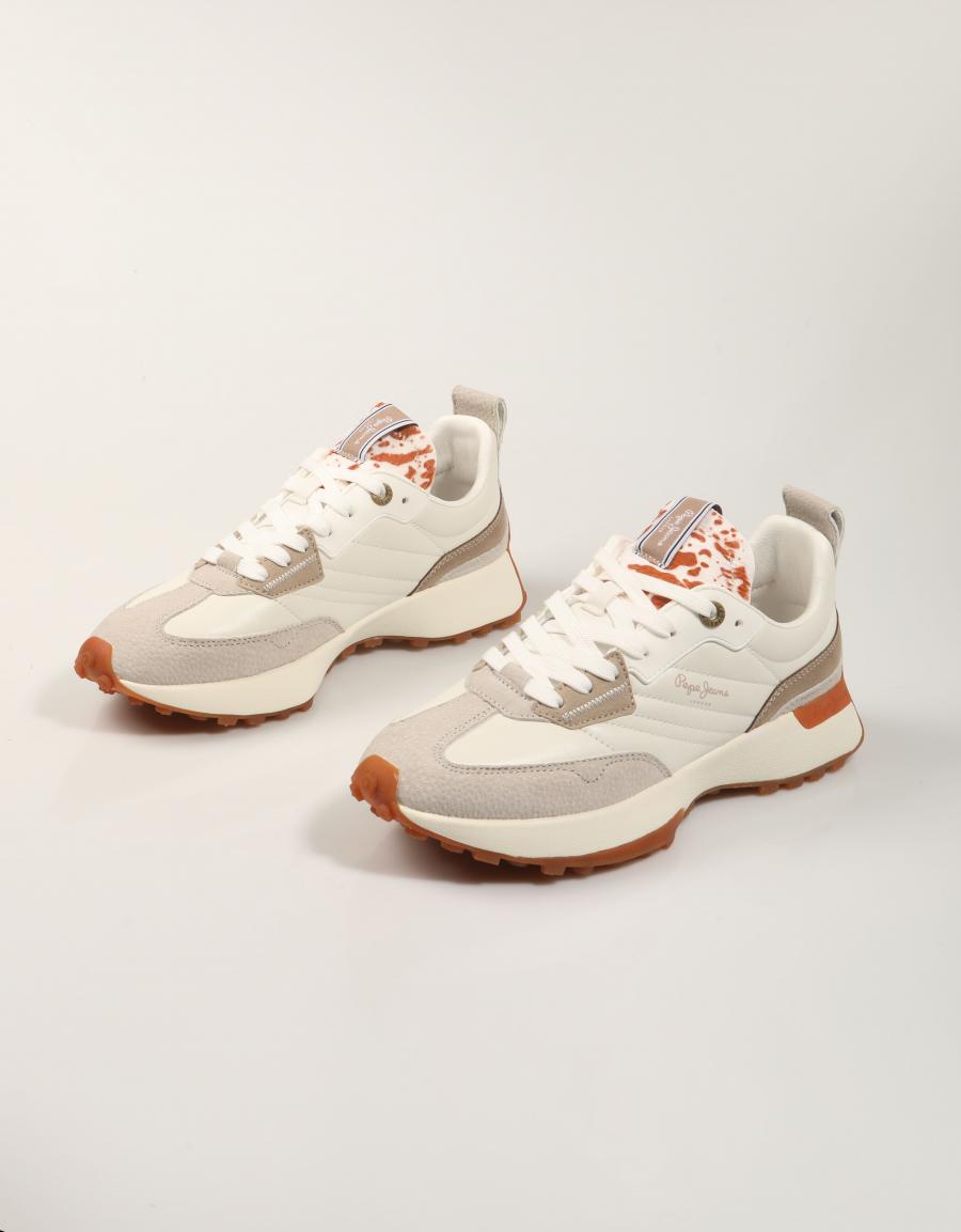 ZAPATILLAS PEPE JEANS LUCKY FIERCE PLS600067 WHITE en color Blanco