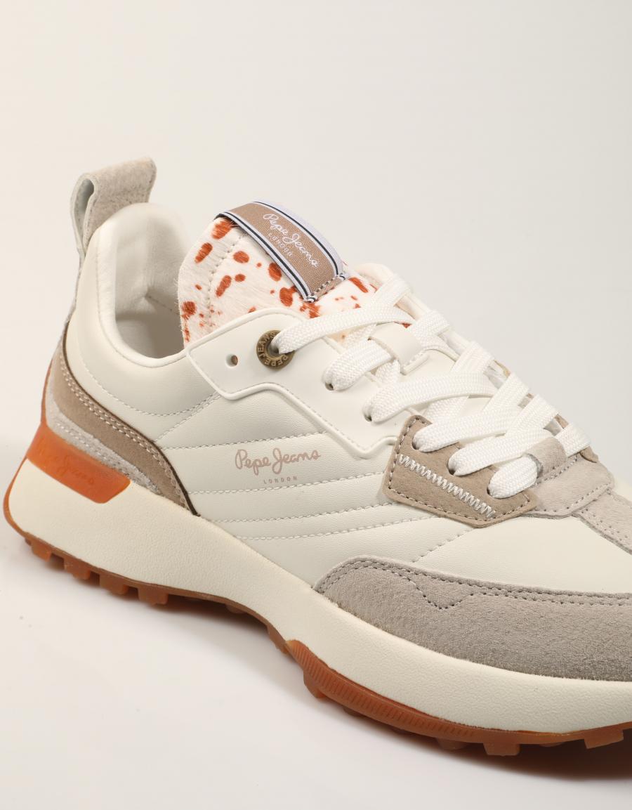ZAPATILLAS PEPE JEANS LUCKY FIERCE PLS600067 WHITE en color Blanco