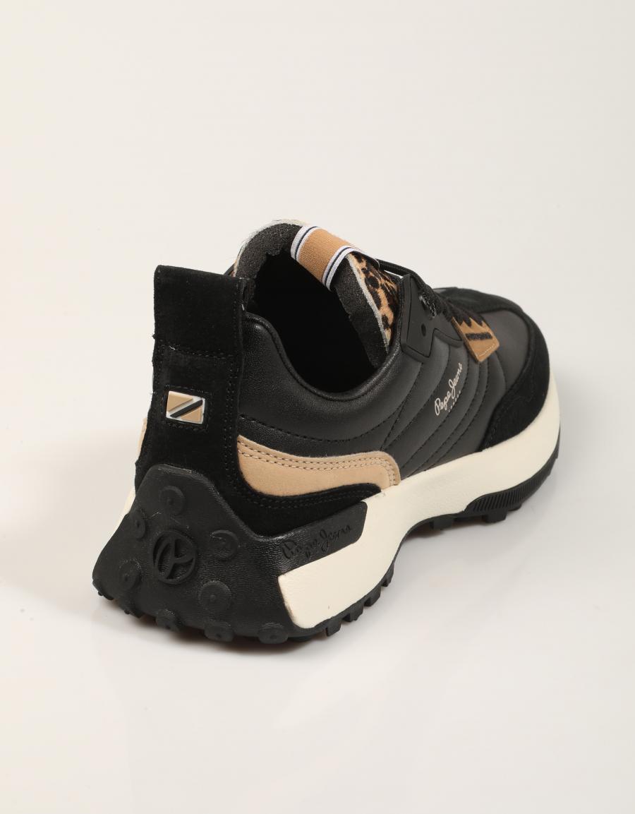 ZAPATILLAS PEPE JEANS LUCKY FIERCE PLS600067 BLACK en color Negro