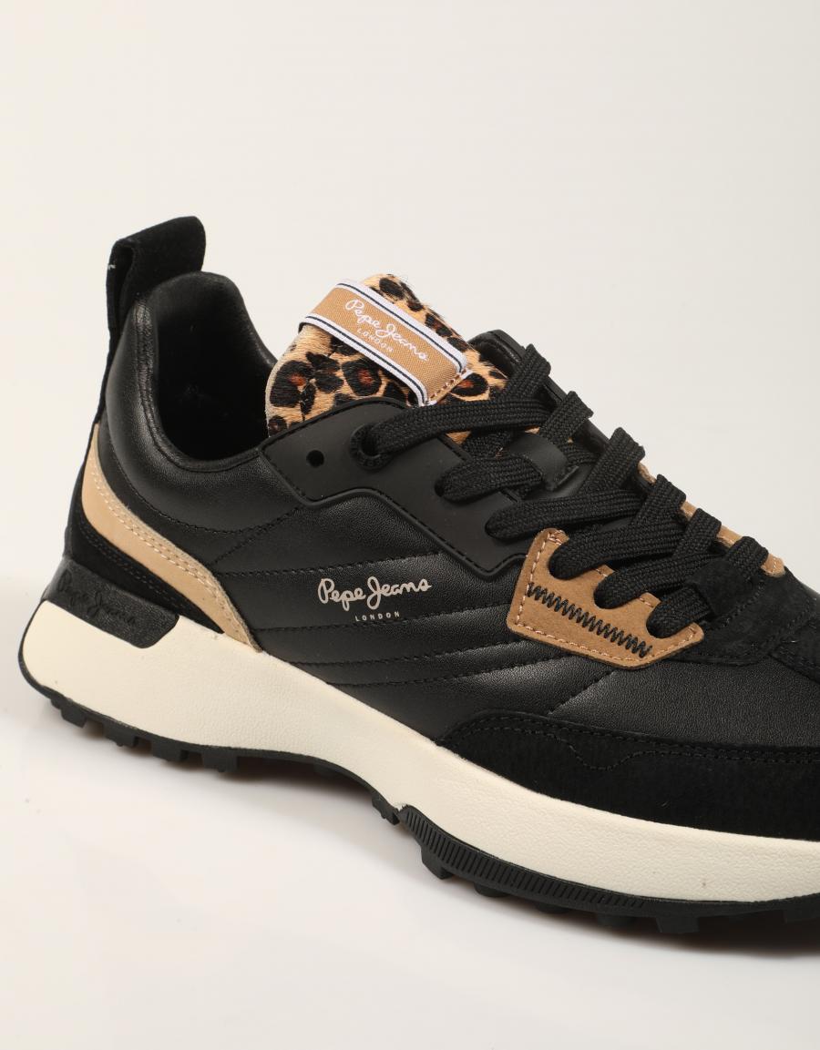 ZAPATILLAS PEPE JEANS LUCKY FIERCE PLS600067 BLACK en color Negro