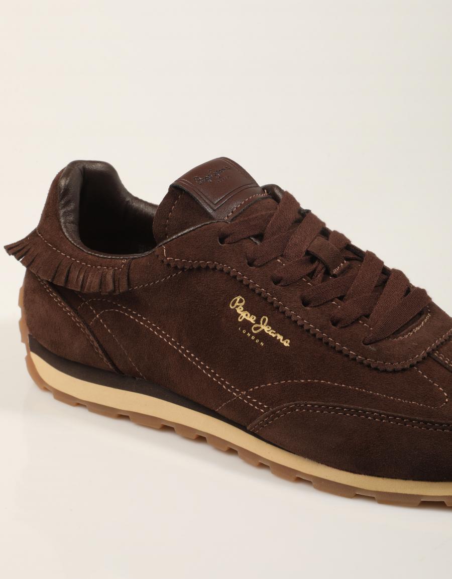 ZAPATILLAS PEPE JEANS JANE BOHO PLS400041 D.BROWN en color Marron