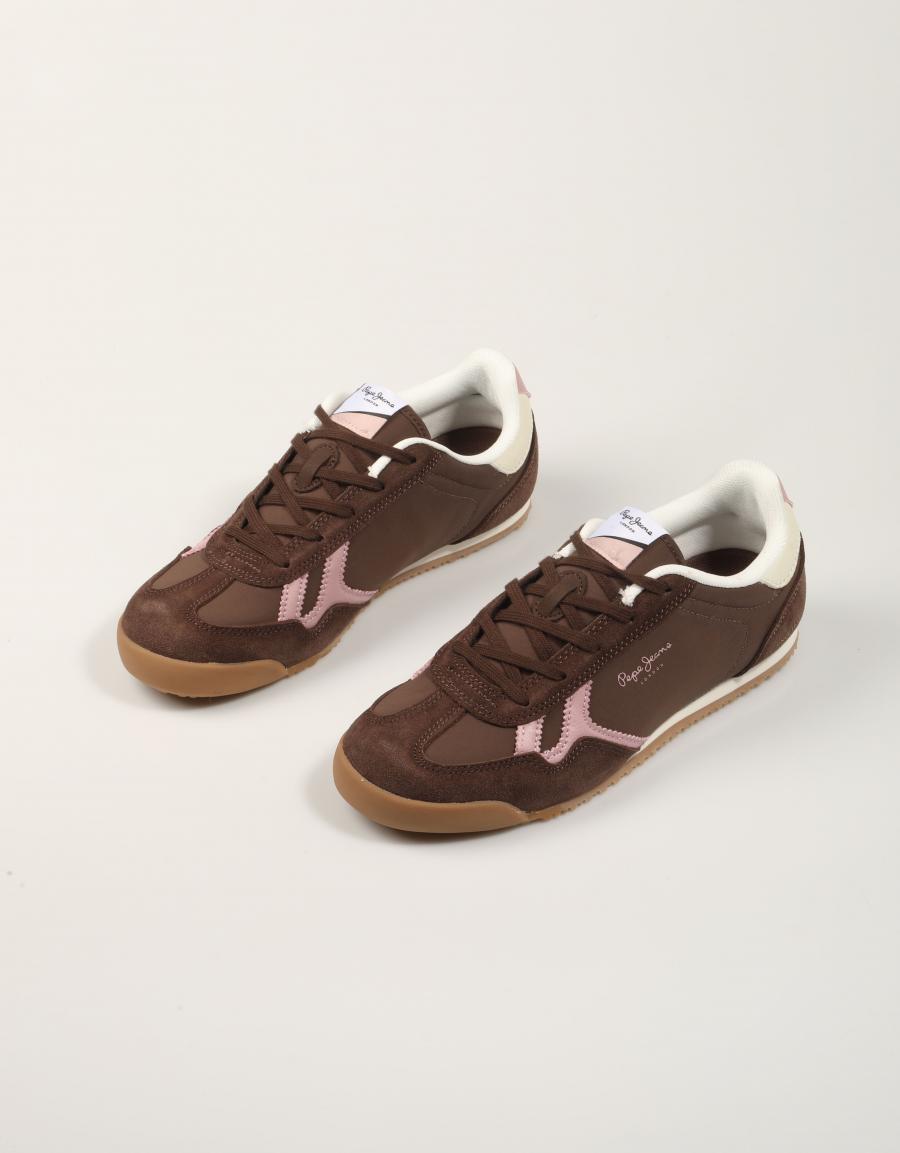 ZAPATILLAS PEPE JEANS VINNIE RETRO PGS400022 S.BROWN en color Marron