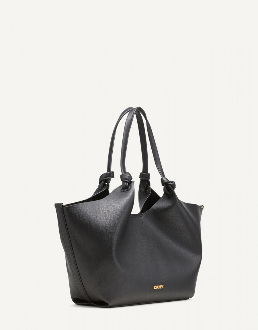 BOLSO DKNY PAULA MD TOTE BLACK/GOLD R42BAE49 en color Negro