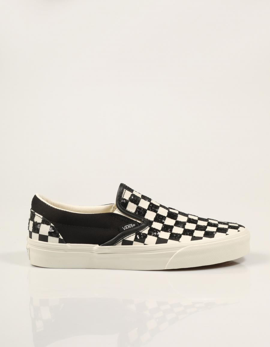 ZAPATILLAS VANS SLIP ON WHITE/BLACK en color Negro