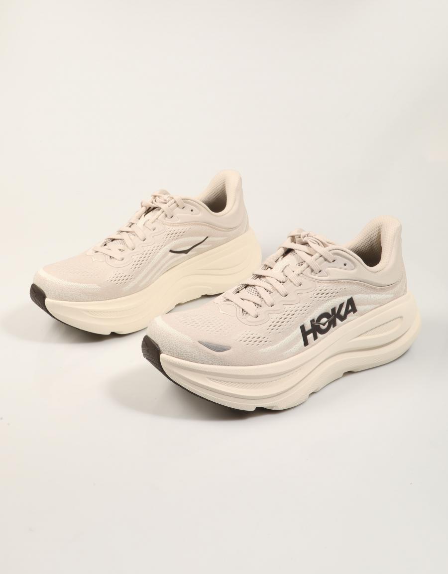 ZAPATILLAS HOKA BONDI 9 RIVER GREY 1162011 en color Taupe