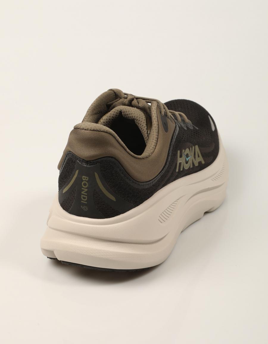 ZAPATILLAS HOKA BONDI 9 BLACK/GREY 1162011 en color Marron