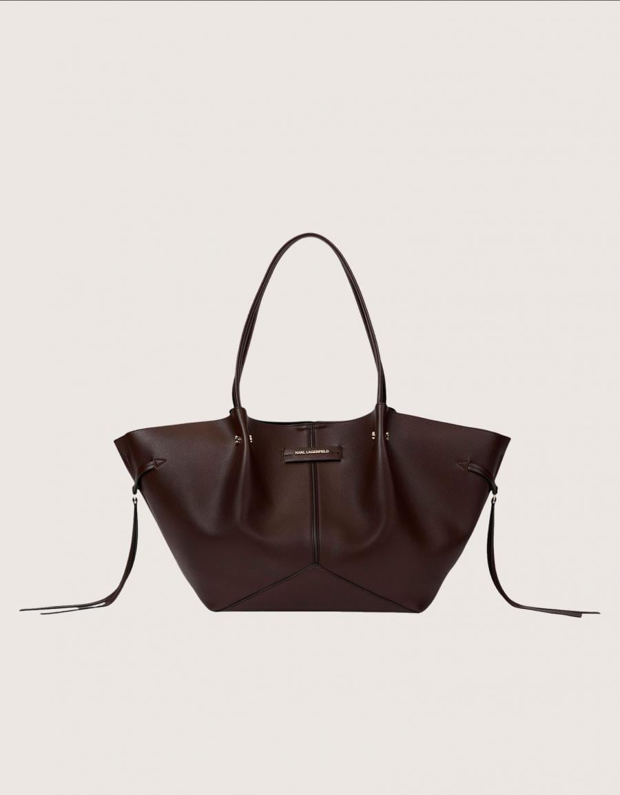 BOLSOS KARL LAGERFELD PIERCED MD TOTE TOBACCO B3W30347 en color Marron