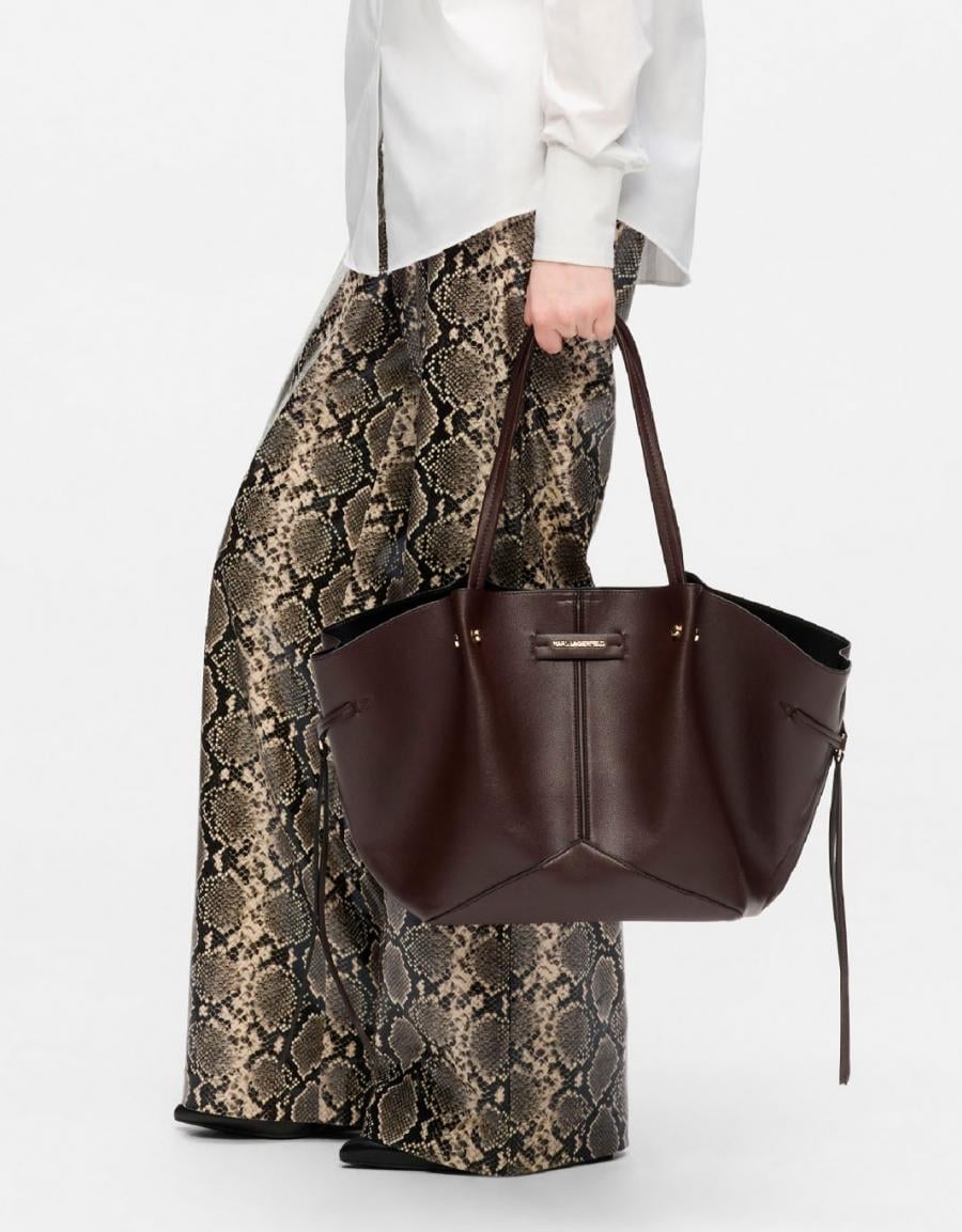 BOLSOS KARL LAGERFELD PIERCED MD TOTE TOBACCO B3W30347 en color Marron