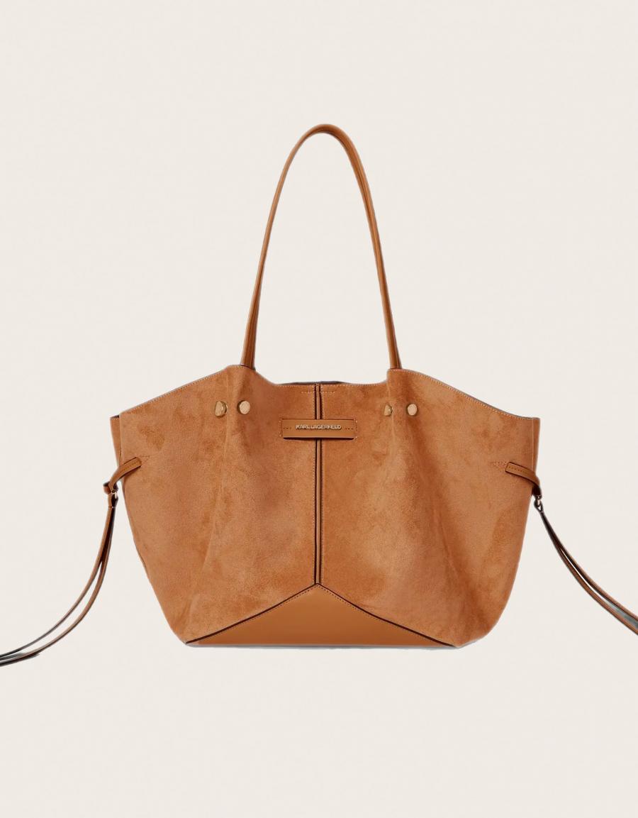 BOLSO KARL LAGERFELD PIERCED MD TOTE DARK TAN B4W30359 en color Cuero