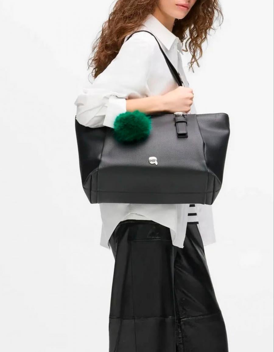 BOLSO KARL LAGERFELD IKON PEBBLE LARGE TOTE BLACK B4W30081 en color Negro