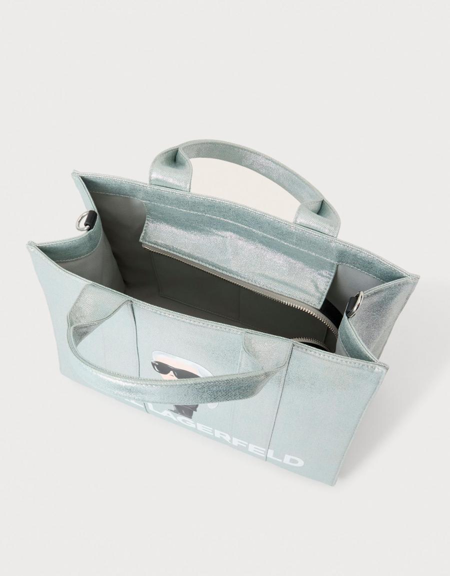 BOLSO KARL LAGERFELD IKON KARL SQ.TOTE SILVER B4W5006 en color Plata